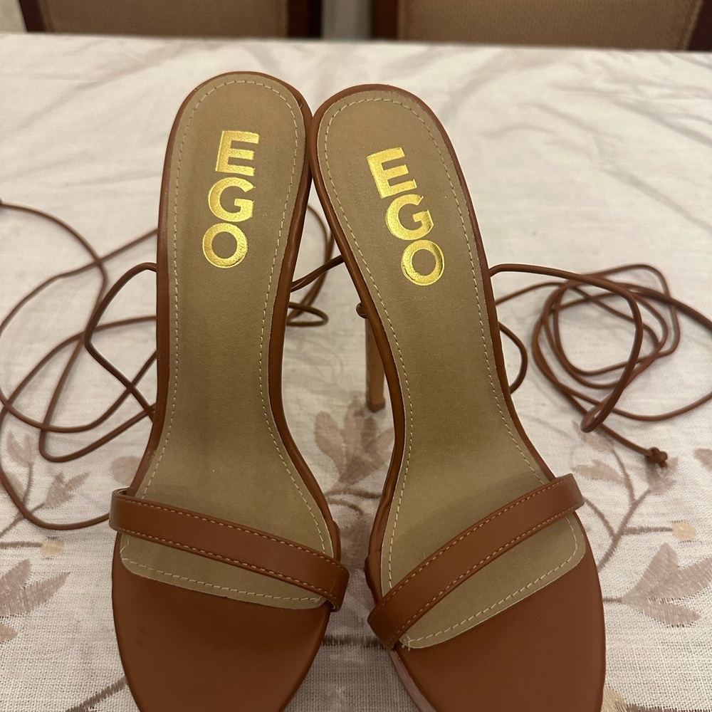 EGO Tan Strappy Heels
